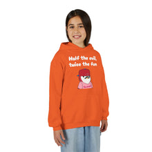 Load image into Gallery viewer, Half the Evil - Pudgy Penguins - Youth Heavy Blend Hooded Sweatshirt
